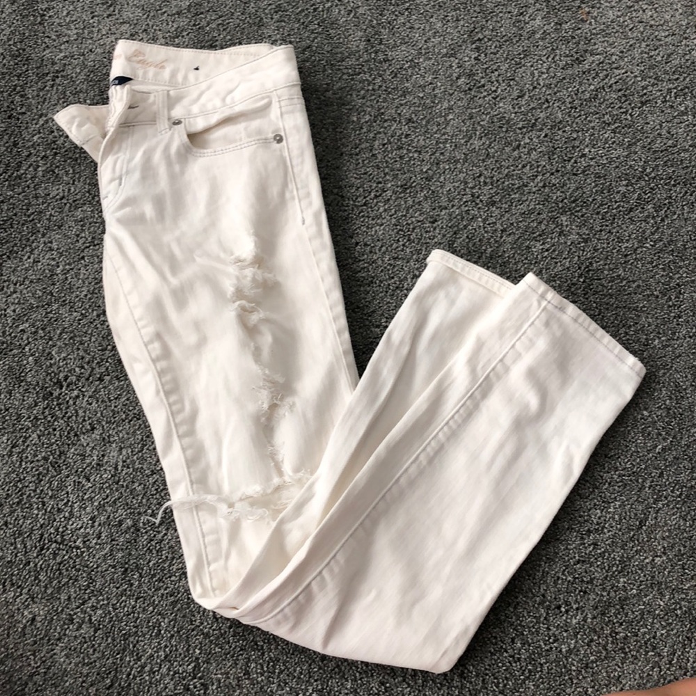 White ripped jeans